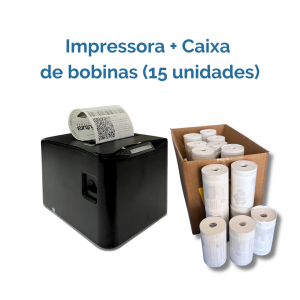 KIT Impressora de Cupom  +  Bobinas Cx  com  15